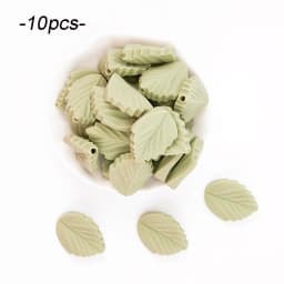 LOFCA Leaf 5pcs/10pcs Sunflower Cute Silicone Beads Daisy Food Grade Leaves Teether BPA-Free Baby Snowman Toy Chain Accessories