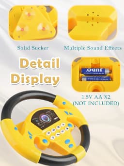 Simulation Driving Steering Wheel Toy Sound Light Effect Oretend Driving Game Early Educational Gift for Children
