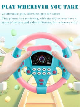 Simulation Driving Steering Wheel Toy Sound Light Effect Oretend Driving Game Early Educational Gift for Children