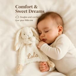 Personalized Baby Lovey Blanket Embroidered Name Bunny Security Blanket Soft Comfort Blanket Newborn Baby Shower Gift