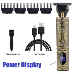 T9 Vintage Electric Hair Trimmer USB Rechargeable Zero Gap Hair Clipper Precision Outline Carving for Men Oil Head Styling