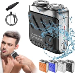OUFELIME Mini Portable Electric Shaver for Men 9000RPM High Speed Premium Type-C Rechargeable Travel Rotary Razor Beard Trimmer
