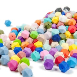 Cute-Idea 10pcs 14mm silicone icosahedron beads teething jewelry necklace bracelet chain BPA free baby product teether polygon