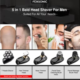 FOXSONIC Shaver For Men 7D Independently 7 Cutter Floating Head Waterproof Electric Razor Beard Trimmer For Men
