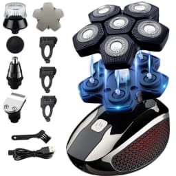 FOXSONIC Shaver For Men 7D Independently 7 Cutter Floating Head Waterproof Electric Razor Beard Trimmer For Men