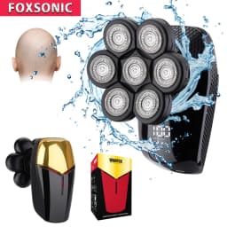 FOXSONIC Shaver For Men 7D Independently 7 Cutter Floating Head Waterproof Electric Razor Beard Trimmer For Men