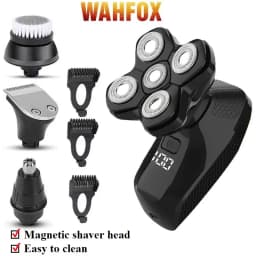 FOXSONIC Shaver For Men 7D Independently 7 Cutter Floating Head Waterproof Electric Razor Beard Trimmer For Men