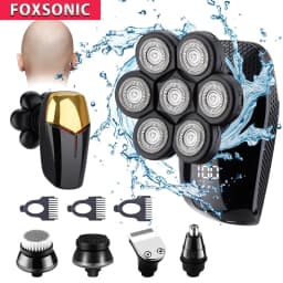 FOXSONIC Shaver For Men 7D Independently 7 Cutter Floating Head Waterproof Electric Razor Beard Trimmer For Men