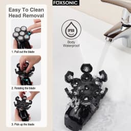 FOXSONIC Shaver For Men 7D Independently 7 Cutter Floating Head Waterproof Electric Razor Beard Trimmer For Men