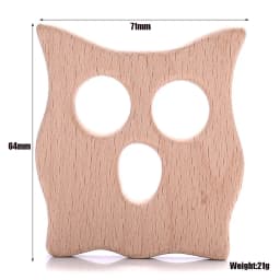 1Pcs Beech Wooden Teether Animal Shape Wood Teething for Baby Molar Rod Toys Wood Necklace Pendant Baby Chew Teether