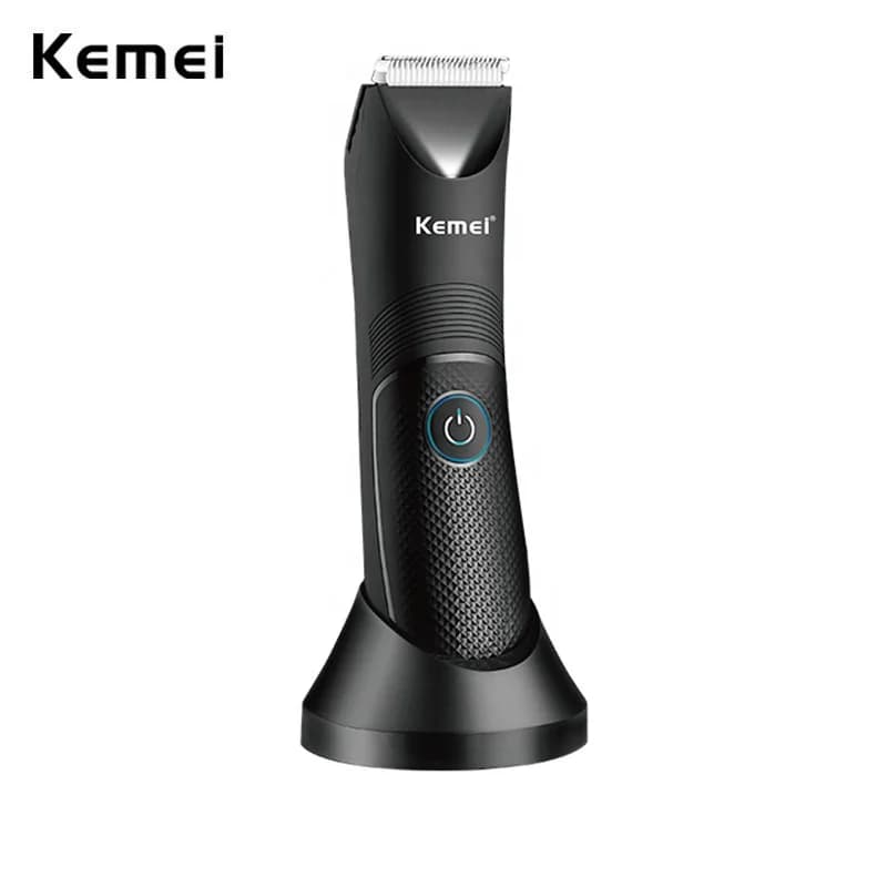 Kemei Groin Area Hair Trimmer Lawn Mower Ceramic Blade Waterproof Wet Dry Clippers Pubic Armpit Body Hair Ultimate Hygiene Razor