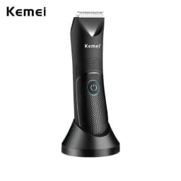 Kemei Groin Area Hair Trimmer Lawn Mower Ceramic Blade Waterproof Wet Dry Clippers Pubic Armpit Body Hair Ultimate Hygiene Razor