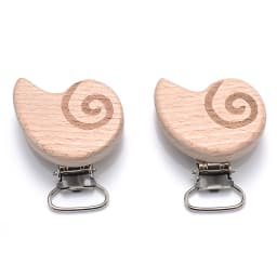5Pcs/Lot 16 Style Beech Wooden Clip Heart Animals Rainbow Shape Dummy Clips for Baby Pacifier Chain Holder Teether Accessories