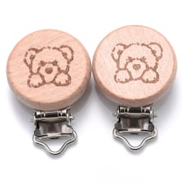 5Pcs/Lot 16 Style Beech Wooden Clip Heart Animals Rainbow Shape Dummy Clips for Baby Pacifier Chain Holder Teether Accessories