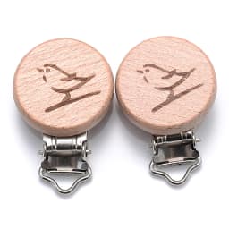 5Pcs/Lot 16 Style Beech Wooden Clip Heart Animals Rainbow Shape Dummy Clips for Baby Pacifier Chain Holder Teether Accessories