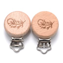 5Pcs/Lot 16 Style Beech Wooden Clip Heart Animals Rainbow Shape Dummy Clips for Baby Pacifier Chain Holder Teether Accessories