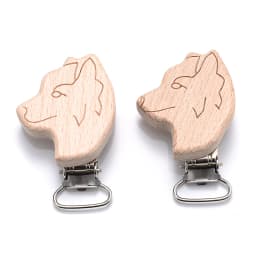 5Pcs/Lot 16 Style Beech Wooden Clip Heart Animals Rainbow Shape Dummy Clips for Baby Pacifier Chain Holder Teether Accessories
