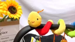 Caterpillar Baby Stroller Spiral Hanging Early Learning Toy with BB Squeaker Crinkle Paper for Crib Car Seat Infant 0-12 Months