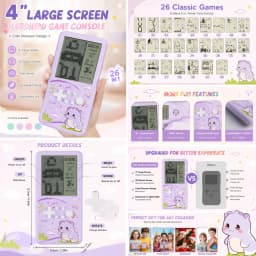4" Large Screen Handheld Game Console 26 Classic Games Retro Portable Gaming Device Christmas Gift