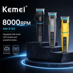 Kemei KM-2153 Clippers for Men LED Display Fade Blade 8000RPM 2000mAh 2-Speed 5W DC Motor Professional Hair Cutting Machine