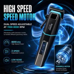 Kemei KM-2153 Clippers for Men LED Display Fade Blade 8000RPM 2000mAh 2-Speed 5W DC Motor Professional Hair Cutting Machine