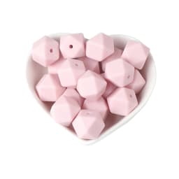 BOBO.BOX 30pcs 14mm Hexagon Silicone Beads Food Grade Silicone Baby Teether BPA Free Baby Teething Pacifier Chain Beads Pendant