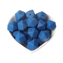 BOBO.BOX 30pcs 14mm Hexagon Silicone Beads Food Grade Silicone Baby Teether BPA Free Baby Teething Pacifier Chain Beads Pendant