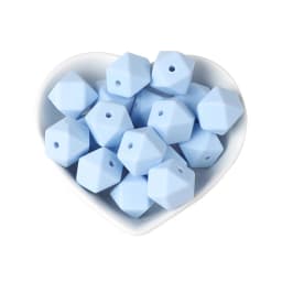 BOBO.BOX 30pcs 14mm Hexagon Silicone Beads Food Grade Silicone Baby Teether BPA Free Baby Teething Pacifier Chain Beads Pendant