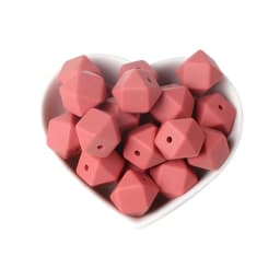 BOBO.BOX 30pcs 14mm Hexagon Silicone Beads Food Grade Silicone Baby Teether BPA Free Baby Teething Pacifier Chain Beads Pendant