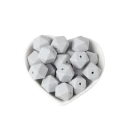 BOBO.BOX 30pcs 14mm Hexagon Silicone Beads Food Grade Silicone Baby Teether BPA Free Baby Teething Pacifier Chain Beads Pendant