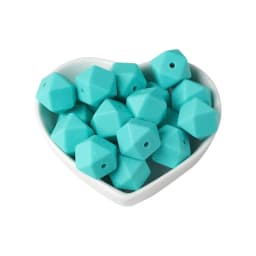 BOBO.BOX 30pcs 14mm Hexagon Silicone Beads Food Grade Silicone Baby Teether BPA Free Baby Teething Pacifier Chain Beads Pendant