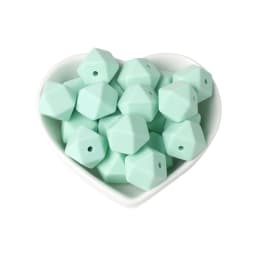 BOBO.BOX 30pcs 14mm Hexagon Silicone Beads Food Grade Silicone Baby Teether BPA Free Baby Teething Pacifier Chain Beads Pendant