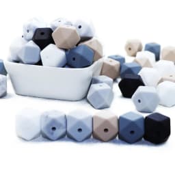 BOBO.BOX 30pcs 14mm Hexagon Silicone Beads Food Grade Silicone Baby Teether BPA Free Baby Teething Pacifier Chain Beads Pendant