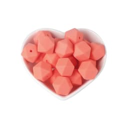 BOBO.BOX 30pcs 14mm Hexagon Silicone Beads Food Grade Silicone Baby Teether BPA Free Baby Teething Pacifier Chain Beads Pendant