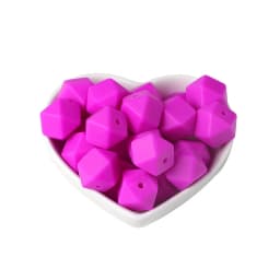 BOBO.BOX 30pcs 14mm Hexagon Silicone Beads Food Grade Silicone Baby Teether BPA Free Baby Teething Pacifier Chain Beads Pendant