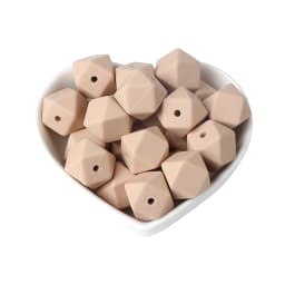 BOBO.BOX 30pcs 14mm Hexagon Silicone Beads Food Grade Silicone Baby Teether BPA Free Baby Teething Pacifier Chain Beads Pendant