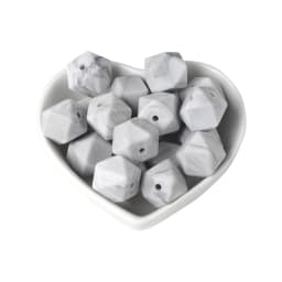 BOBO.BOX 30pcs 14mm Hexagon Silicone Beads Food Grade Silicone Baby Teether BPA Free Baby Teething Pacifier Chain Beads Pendant