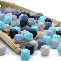 BOBO.BOX 30pcs 14mm Hexagon Silicone Beads Food Grade Silicone Baby Teether BPA Free Baby Teething Pacifier Chain Beads Pendant
