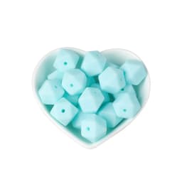 BOBO.BOX 30pcs 14mm Hexagon Silicone Beads Food Grade Silicone Baby Teether BPA Free Baby Teething Pacifier Chain Beads Pendant
