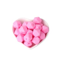 BOBO.BOX 30pcs 14mm Hexagon Silicone Beads Food Grade Silicone Baby Teether BPA Free Baby Teething Pacifier Chain Beads Pendant