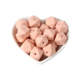 BOBO.BOX 30pcs 14mm Hexagon Silicone Beads Food Grade Silicone Baby Teether BPA Free Baby Teething Pacifier Chain Beads Pendant