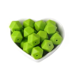 BOBO.BOX 30pcs 14mm Hexagon Silicone Beads Food Grade Silicone Baby Teether BPA Free Baby Teething Pacifier Chain Beads Pendant
