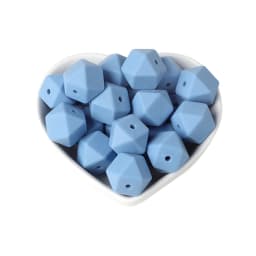BOBO.BOX 30pcs 14mm Hexagon Silicone Beads Food Grade Silicone Baby Teether BPA Free Baby Teething Pacifier Chain Beads Pendant