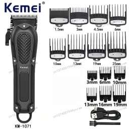 Kemei Hair Clipper Km-2296 Km-1071 Km-3382 Barber Blading Hair Cutting Machine Clipper Grooming Cordless Rechargeable Shaver