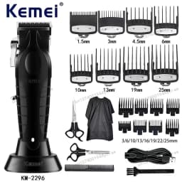 Kemei Hair Clipper Km-2296 Km-1071 Km-3382 Barber Blading Hair Cutting Machine Clipper Grooming Cordless Rechargeable Shaver