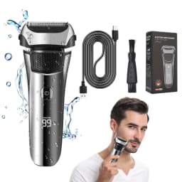Electric Men's Shaver Reciprocating Shaver Water-washable Digital Display Beard Shaver with Sideburn Trimmer