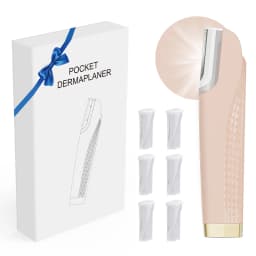 Rechargeable Exfoliating Shaver for Women with Light, Includes 6 Replacement Blades; Tool for Facial Exfoliation and Removing Bo