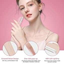 Rechargeable Exfoliating Shaver for Women with Light, Includes 6 Replacement Blades; Tool for Facial Exfoliation and Removing Bo