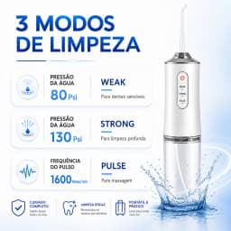 Portable Smart Electric Oral Irrigator Water Flosser with 4 Jets 3 Modes Rechargeable Dental Teeth Cleaner Travel and Daily Use
