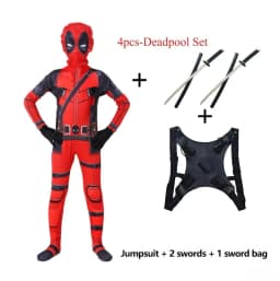 New Movie Character Role Play Costume Superhero Deadpool Costume Mask Sword Bag Suits Halloween Party Cosplay Jumpsuit 3D Style